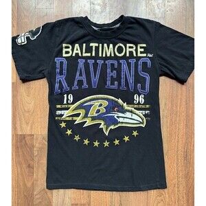 Baltimore Ravens Team Apparel T Shirt SML‎ Raised Letters 1996 New w/out Tags